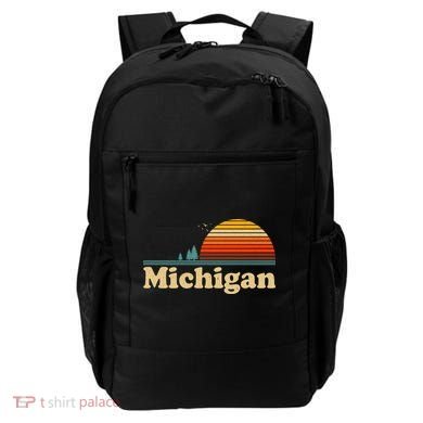 Vintage Retro Michigan Sunset Logo Backpack