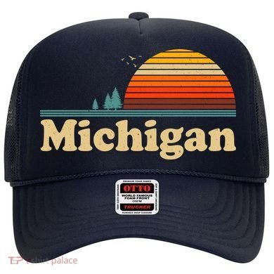 Vintage Retro Michigan Sunset Logo Hat