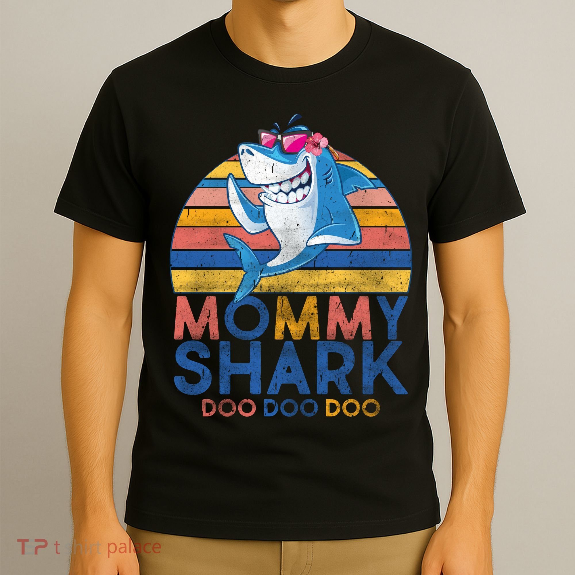 Vintage Retro Mommy Shark Doo T-Shirt
