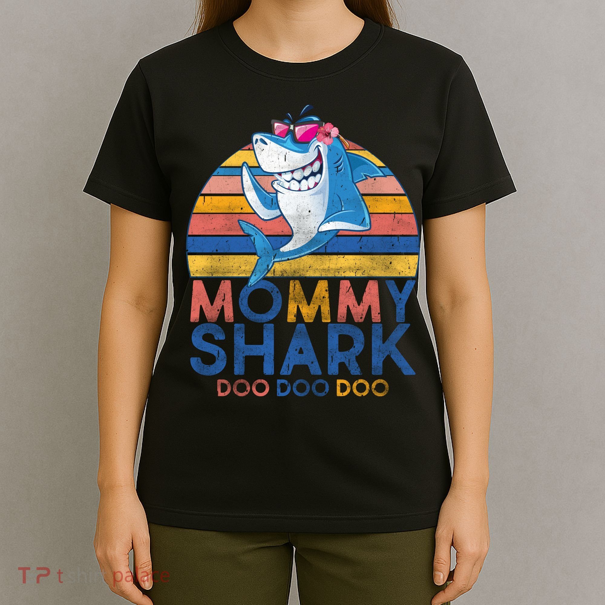 Vintage Retro Mommy Shark Doo T-Shirt