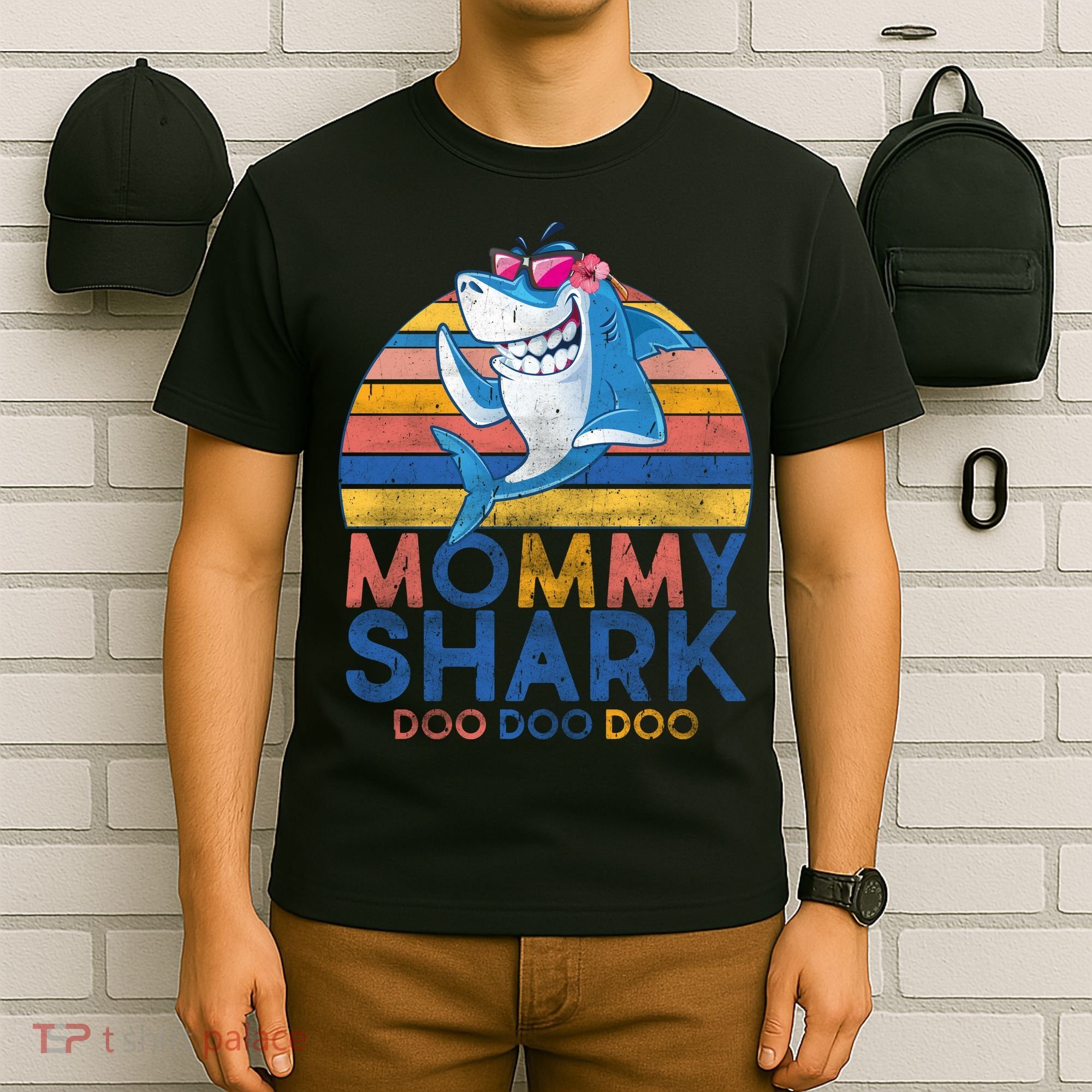 Vintage Retro Mommy Shark Doo T-Shirt