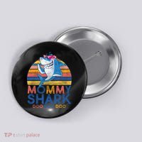 Vintage Retro Mommy Shark Doo Button thumb 0