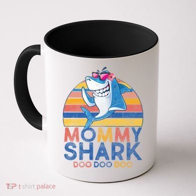 Vintage Retro Mommy Shark Doo Coffee Mug