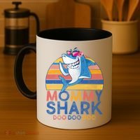 Vintage Retro Mommy Shark Doo Coffee Mug thumb 4