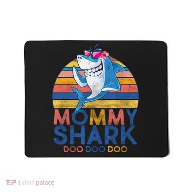 Vintage Retro Mommy Shark Doo Mousepad