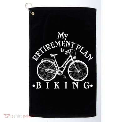 Vintage Retro My Retirement Plan Biking  Golf Towel