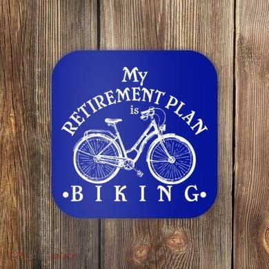 Vintage Retro My Retirement Plan Biking  Coaster