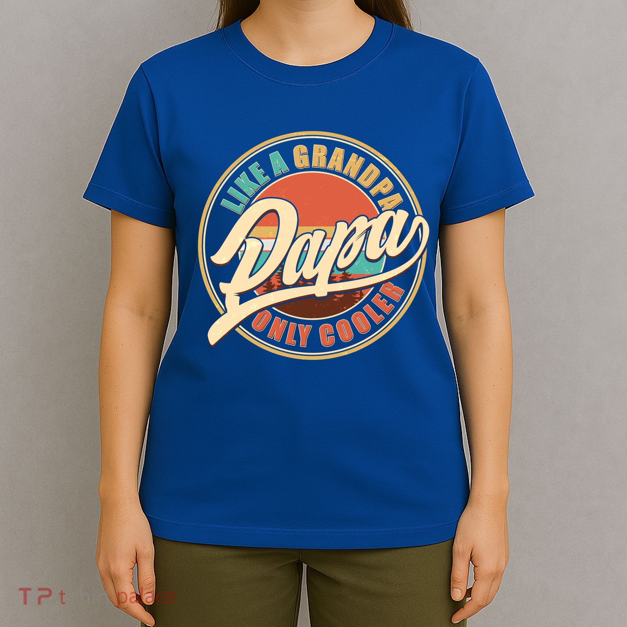 Vintage Retro Papa Like A Grandpa Only Cooler T-Shirt