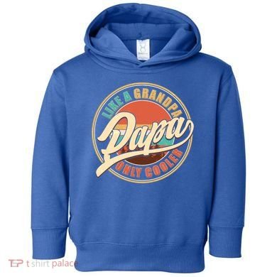 Vintage Retro Papa Like A Grandpa Only Cooler Toddler Hoodie