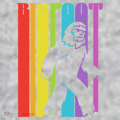 Vintage Retro Rainbow Bigfoot Silhouette The Baniff Cuffed Pom Beanie
