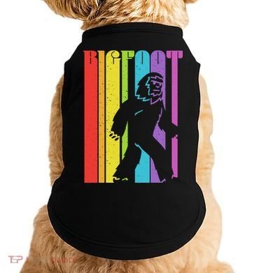 Vintage Retro Rainbow Bigfoot Silhouette Doggie Tank