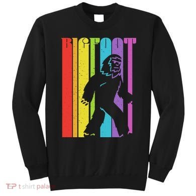 Vintage Retro Rainbow Bigfoot Silhouette Sweatshirt