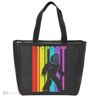 Vintage Retro Rainbow Bigfoot Silhouette Tote Bag