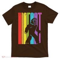 Vintage Retro Rainbow Bigfoot Silhouette T-Shirt thumb 0