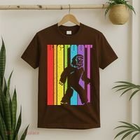 Vintage Retro Rainbow Bigfoot Silhouette T-Shirt thumb 2