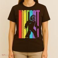 Vintage Retro Rainbow Bigfoot Silhouette T-Shirt thumb 4