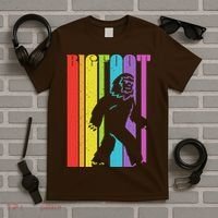 Vintage Retro Rainbow Bigfoot Silhouette T-Shirt thumb 5