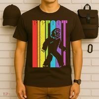 Vintage Retro Rainbow Bigfoot Silhouette T-Shirt thumb 6