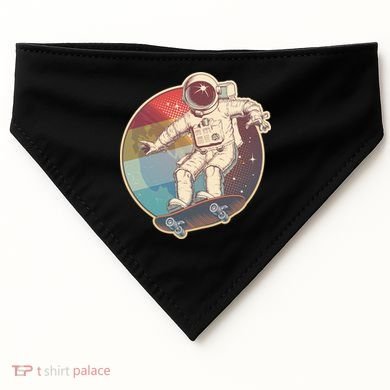 Vintage Retro Skateboarding Astronaut USA-Made Doggie Bandana
