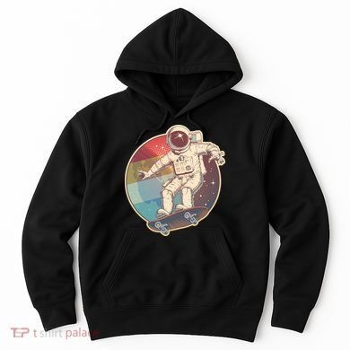 Vintage Retro Skateboarding Astronaut Hoodie