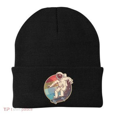 Vintage Retro Skateboarding Astronaut Beanie
