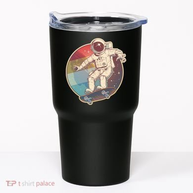 Vintage Retro Skateboarding Astronaut Tumbler