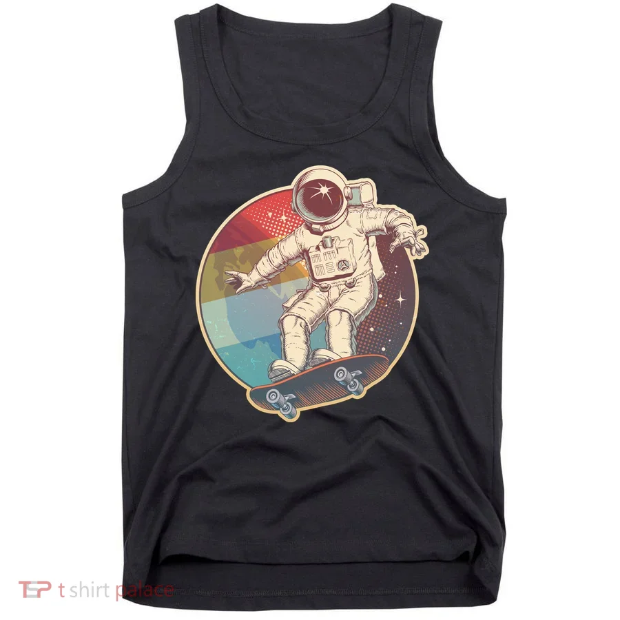 Vintage Retro Skateboarding Astronaut Tank Top
