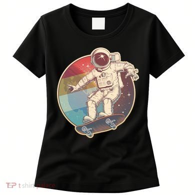 Vintage Retro Skateboarding Astronaut Women's T-Shirt