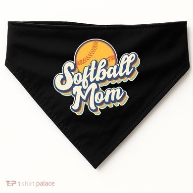 Vintage Retro Softball Mom USA-Made Doggie Bandana