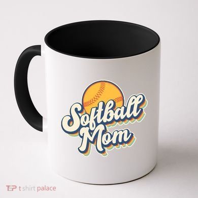 Vintage Retro Softball Mom Coffee Mug