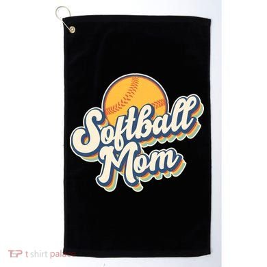 Vintage Retro Softball Mom Golf Towel