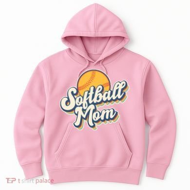Vintage Retro Softball Mom Hoodie