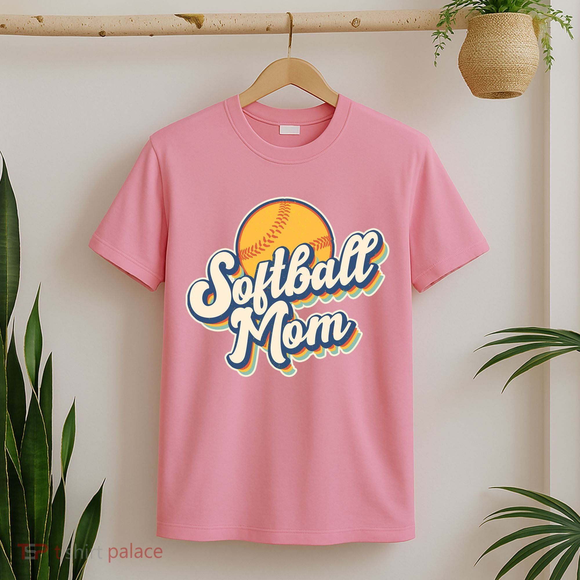 Vintage Retro Softball Mom T-Shirt