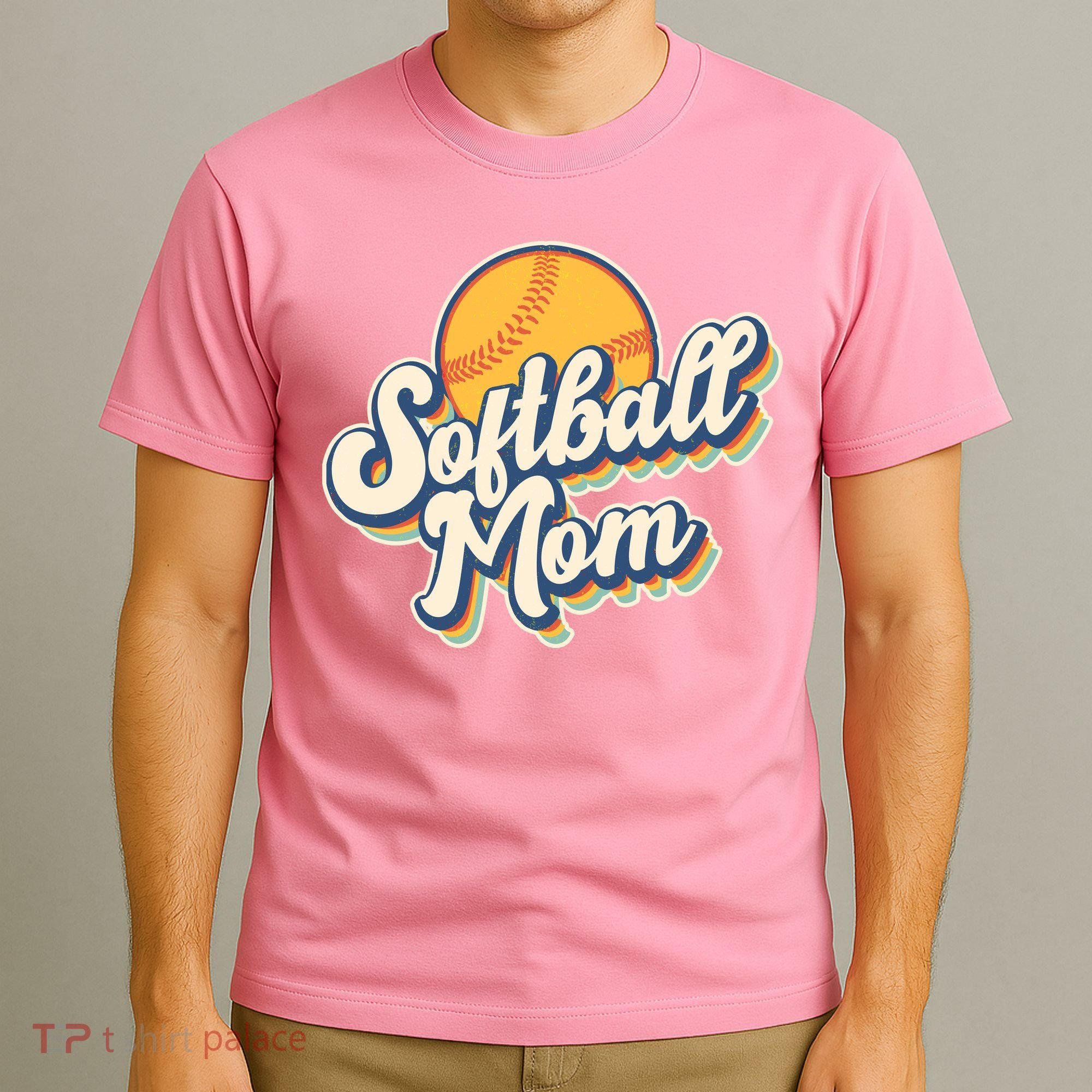 Vintage Retro Softball Mom T-Shirt