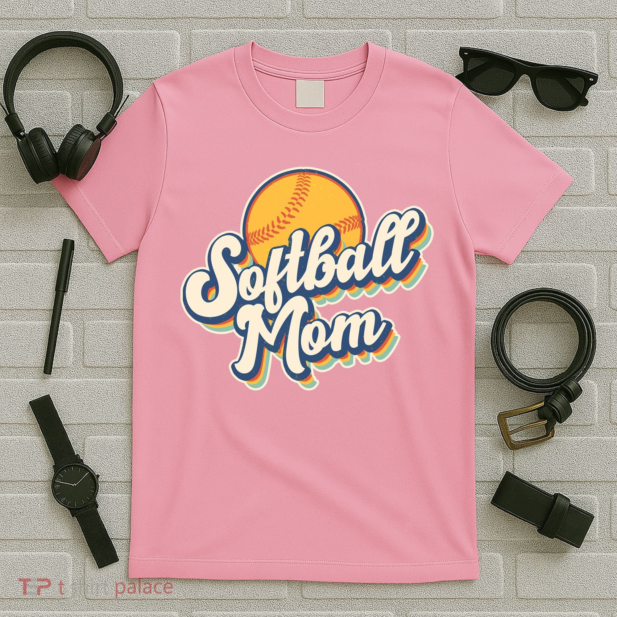 Vintage Retro Softball Mom T-Shirt