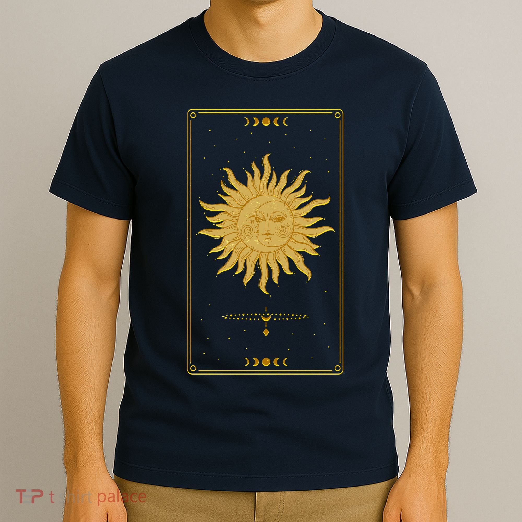 Vintage Retro Sun and Moon Tarot Card T-Shirt
