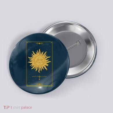 Vintage Retro Sun and Moon Tarot Card Button