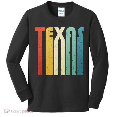 Vintage Retro Texas Kids Long Sleeve Shirt