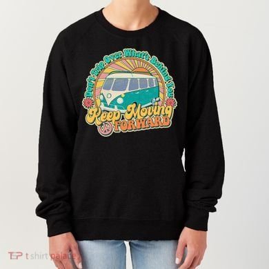 Vintage Retro VW Bus Keep Moving Forward Sunshine Women's Sweatshirt