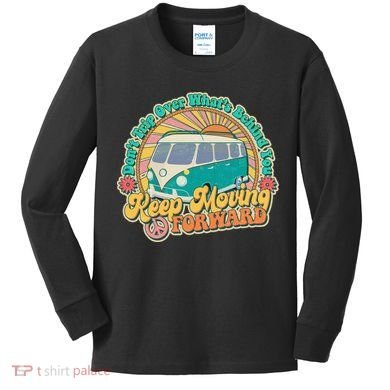 Vintage Retro VW Bus Keep Moving Forward Sunshine Kids Long Sleeve Shirt