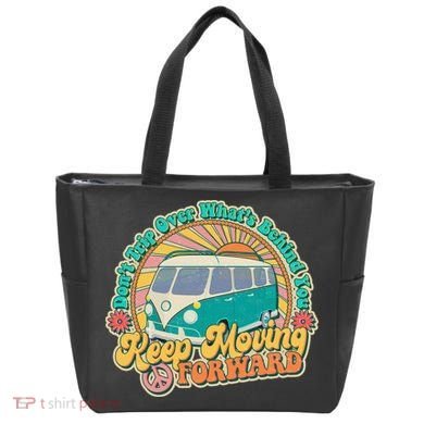 Vintage Retro VW Bus Keep Moving Forward Sunshine Tote Bag