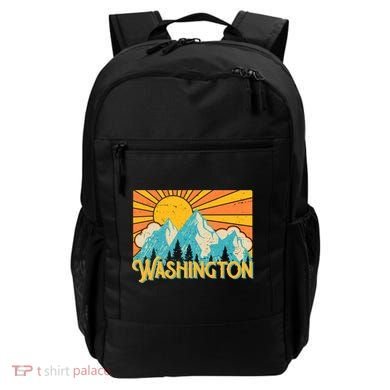 Vintage Retro Washington Sunshine Mountains Backpack
