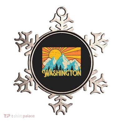 Vintage Retro Washington Sunshine Mountains Ornament