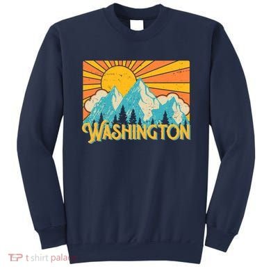 Vintage Retro Washington Sunshine Mountains Sweatshirt