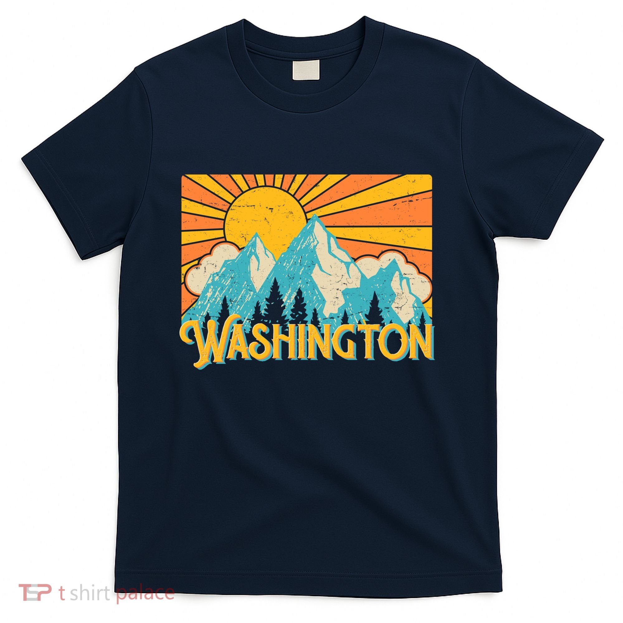 Vintage Retro Washington Sunshine Mountains T-Shirt