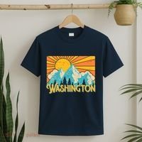 Vintage Retro Washington Sunshine Mountains T-Shirt thumb 2
