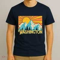 Vintage Retro Washington Sunshine Mountains T-Shirt thumb 3
