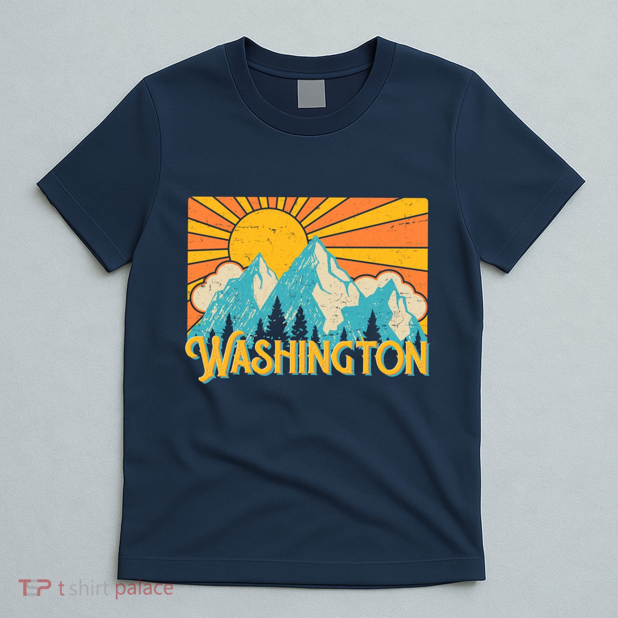 Vintage Retro Washington Sunshine Mountains T-Shirt
