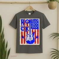 Vintage Rock Electric Guitar USA T-Shirt thumb 2