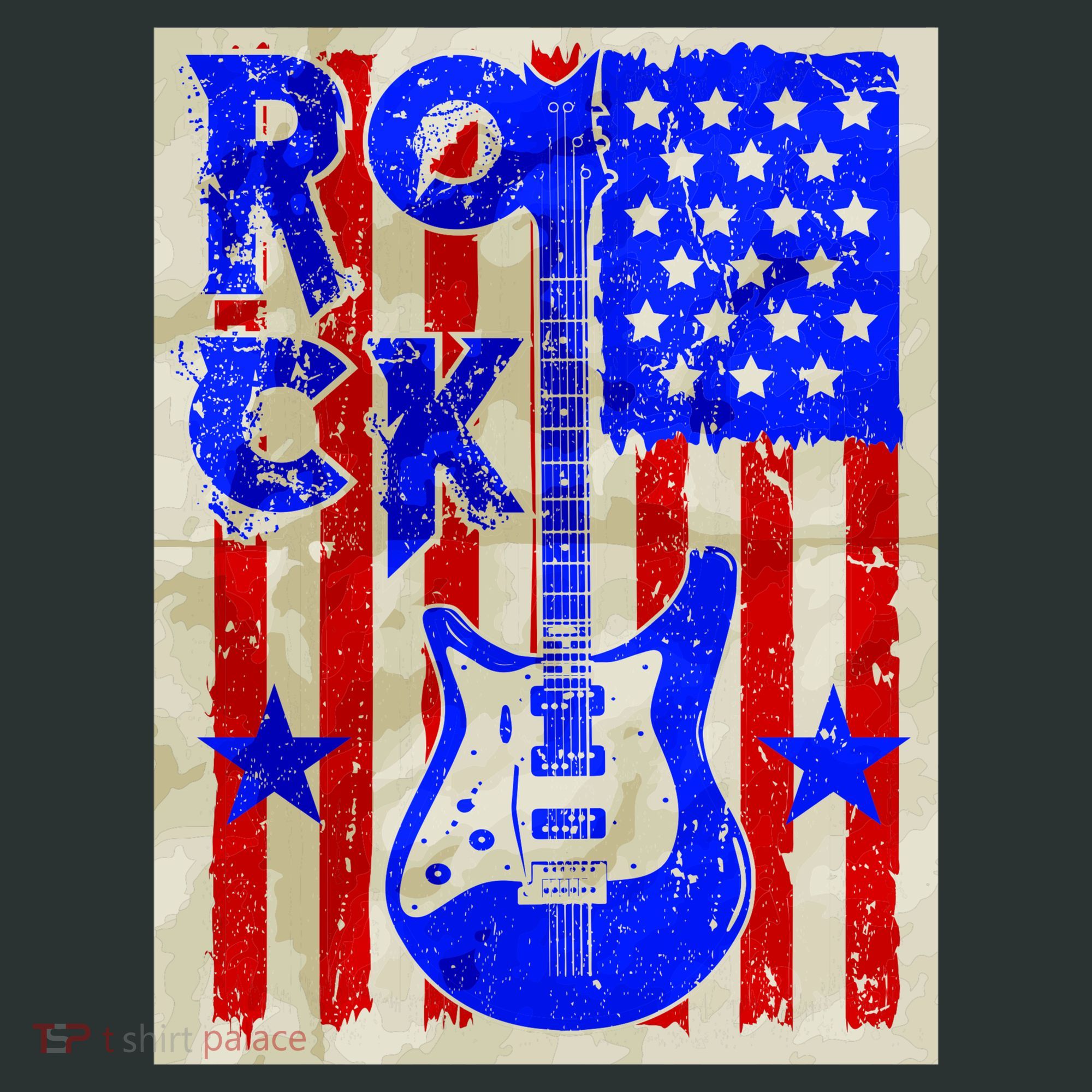 Vintage Rock Electric Guitar USA T-Shirt